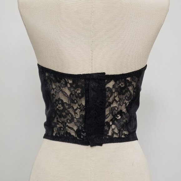 Vintage Christian Dior Womens Lace Bustier Size 36C Black Witchy Intimate Sexy - Picture 2 of 9